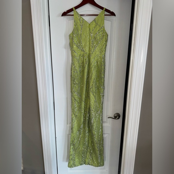 NWT Dress The Population Black Label "Charlie" jumpsuit XS Lemongrass Multi - Picture 6 of 16